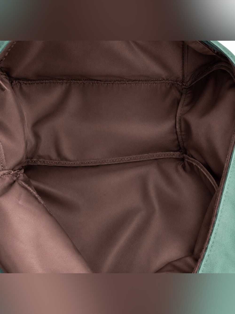 Loulu Green Canvas Vegan Leather Backpack Travel School Laptop Bag - Picture 8 of 8